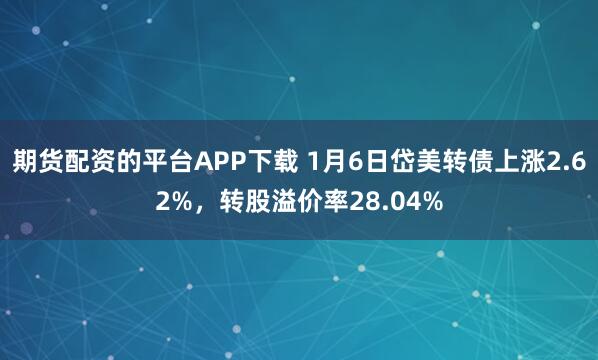 期货配资的平台APP下载 1月6日岱美转债上涨2.62%，转股溢价率28.04%