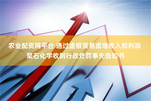 农业配资网平台 通过虚假贸易虚增收入和利润 聚石化学收到行政处罚事先告知书